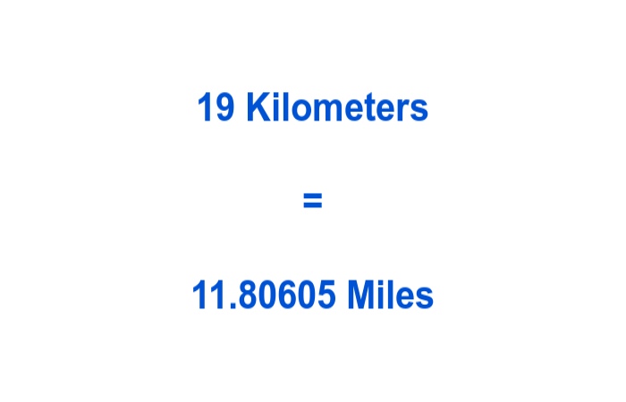 19 km to miles