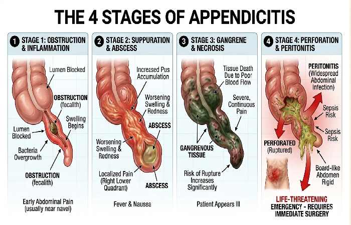 4 Stages of Appendicitis