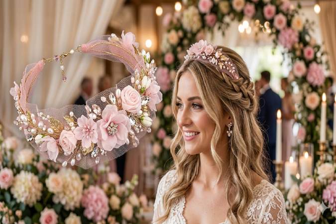 Pink Net Floral Designed