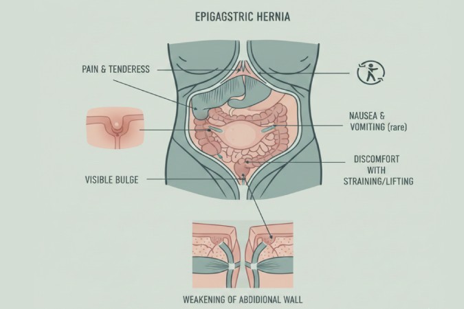 epigastric hernia symptoms
