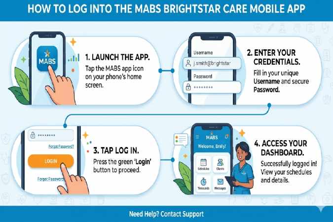 How to Log Into the MABS BrightStar Care Mobile App