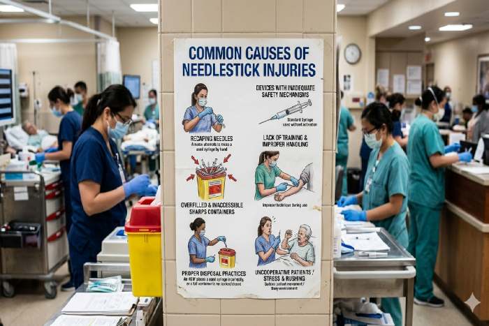  Common causes of needlestick injuries